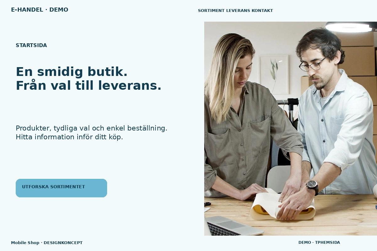 Mobile Shop – Startsida för e-handel