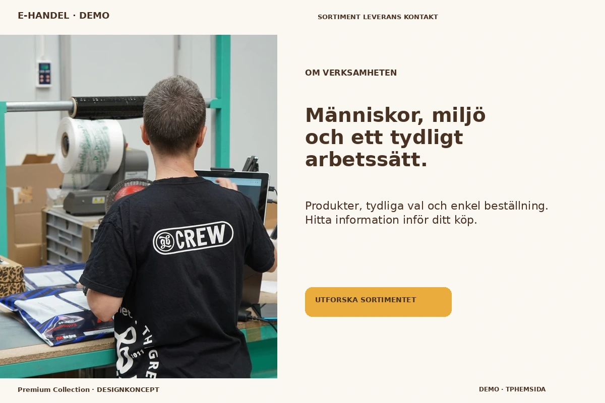 Premium Collection – Om verksamheten för e-handel