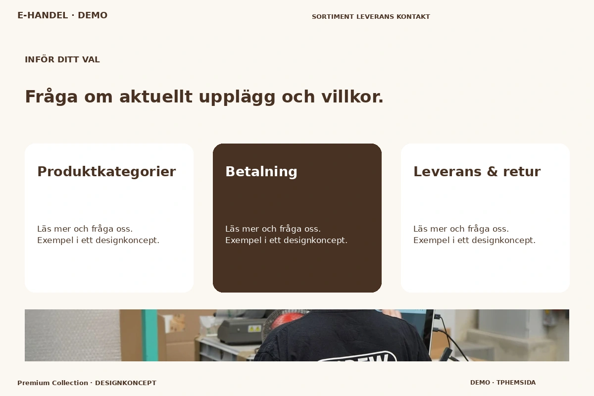 Premium Collection – Alternativ & villkor för e-handel