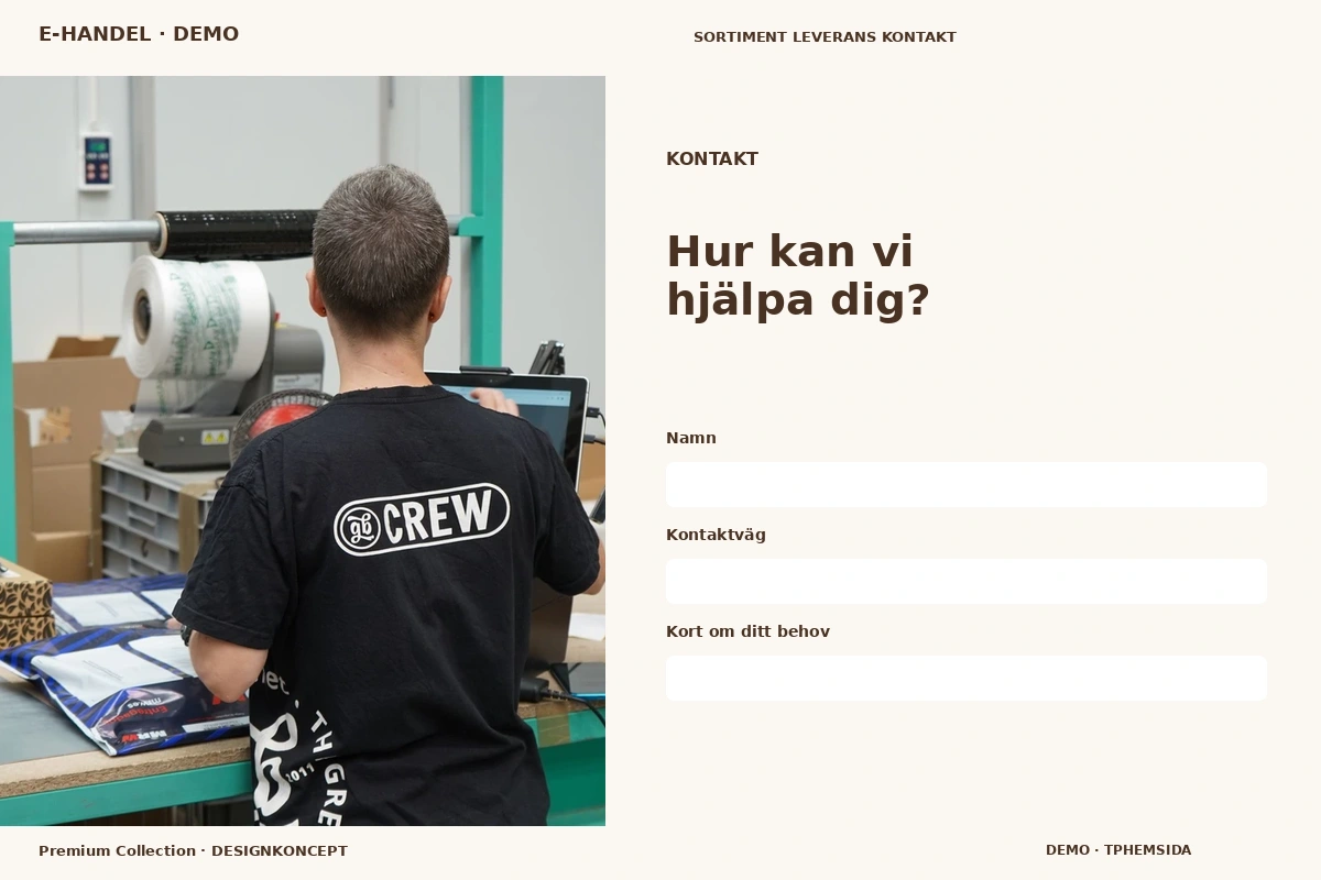 Premium Collection – Kontakt för e-handel