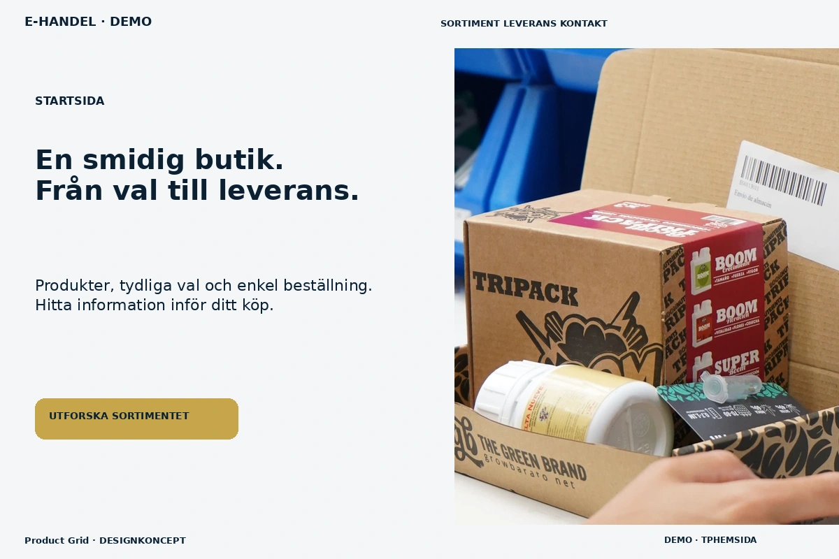 Product Grid – Startsida för e-handel