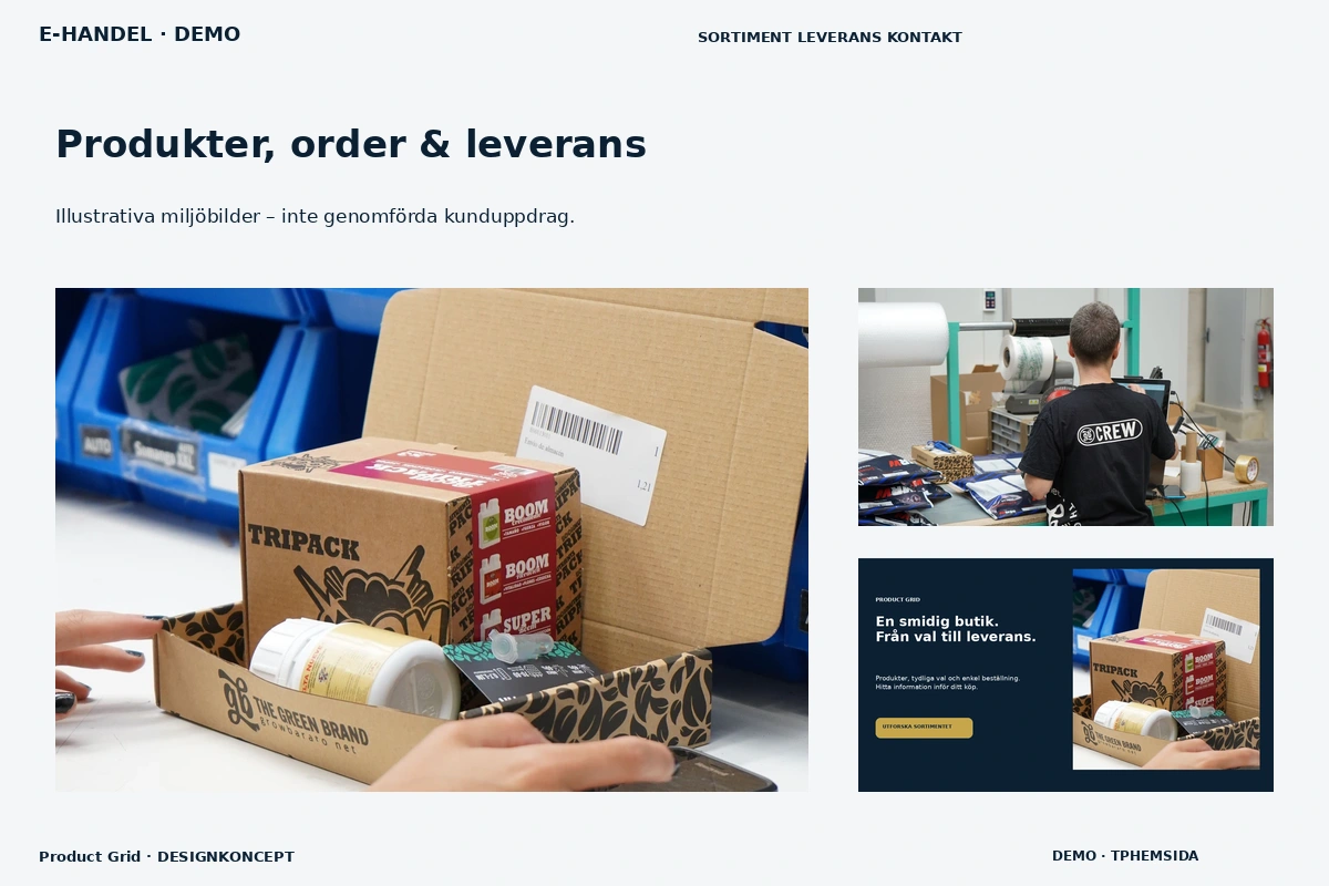 Product Grid – Produkter, order & leverans för e-handel