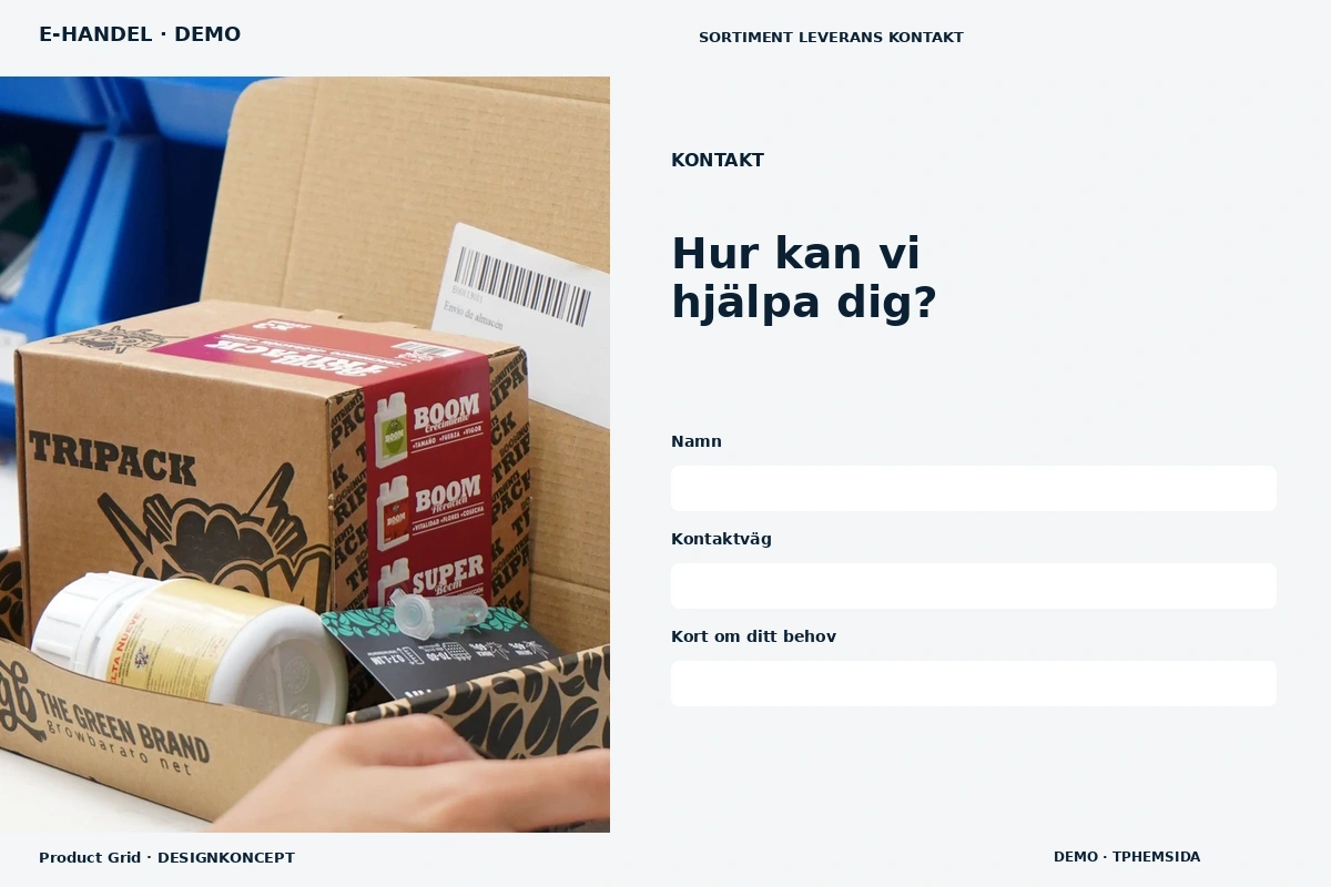 Product Grid – Kontakt för e-handel