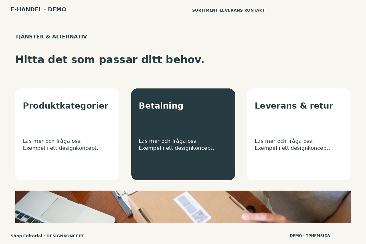 Shop Editorial – Tjänster & alternativ för e-handel