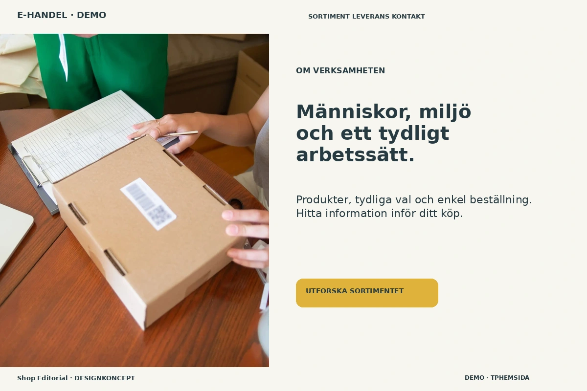 Shop Editorial – Om verksamheten för e-handel