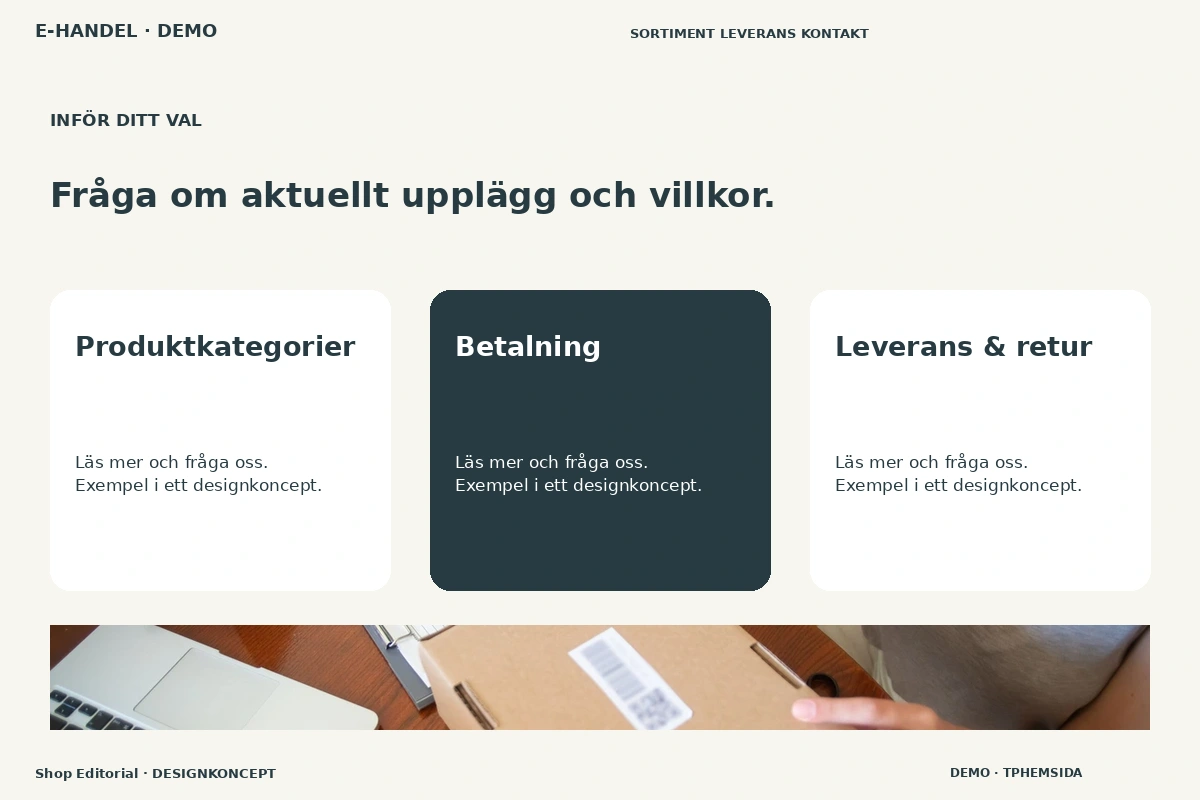 Shop Editorial – Alternativ & villkor för e-handel