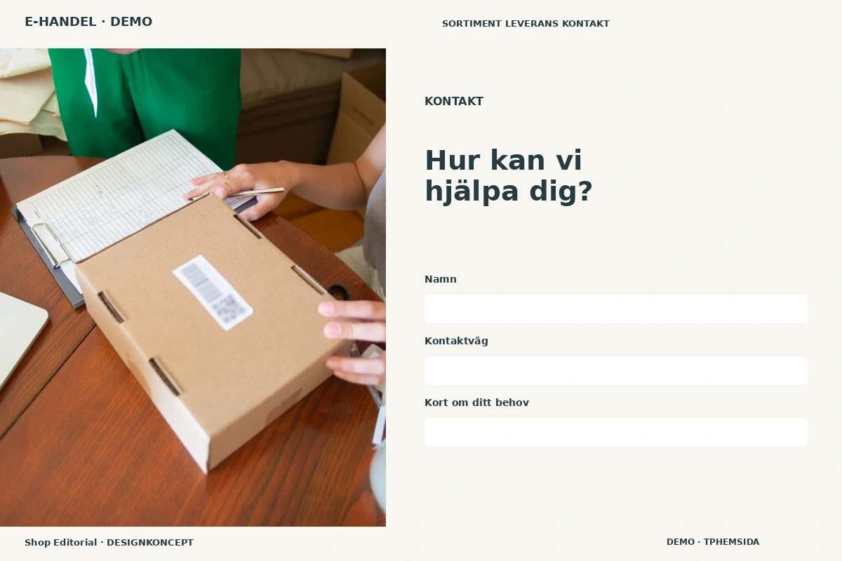Shop Editorial – Kontakt för e-handel