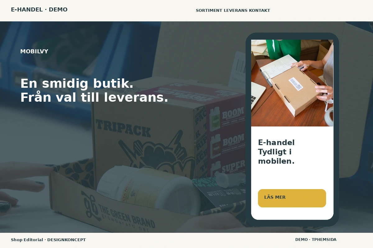 Shop Editorial – Mobilvy för e-handel