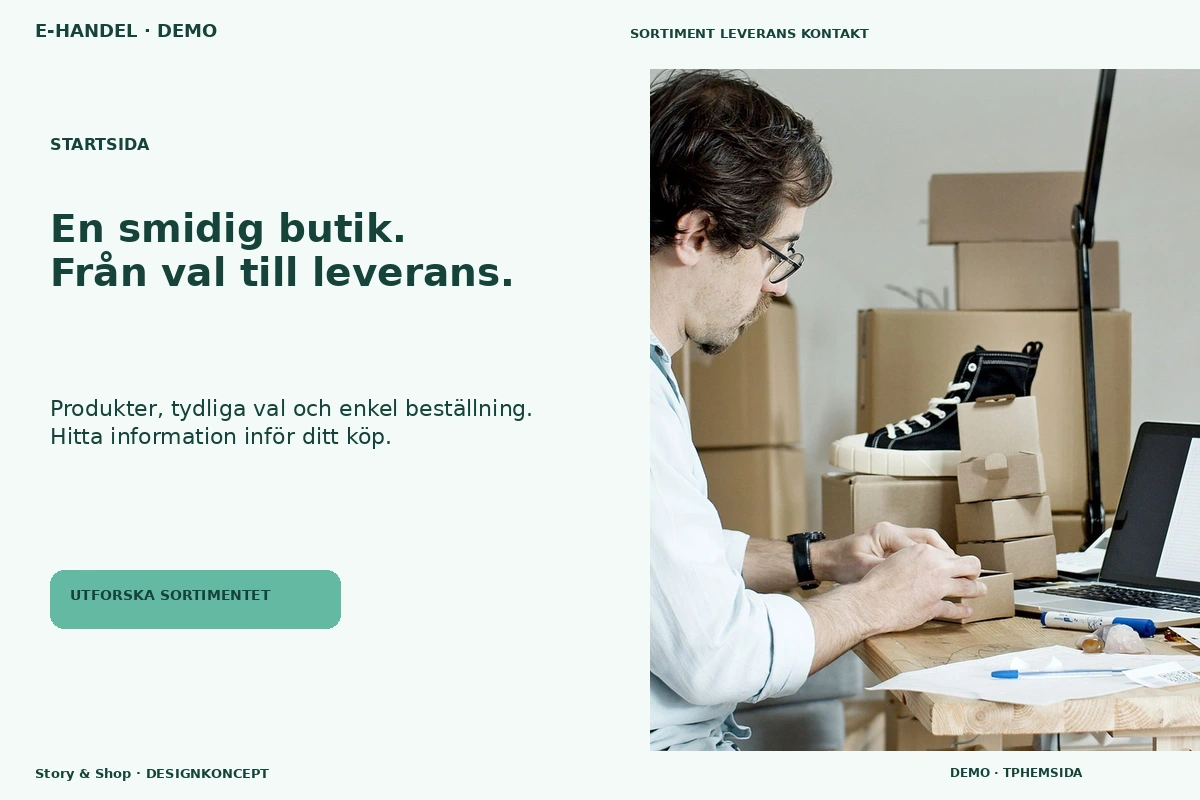 Story & Shop – Startsida för e-handel