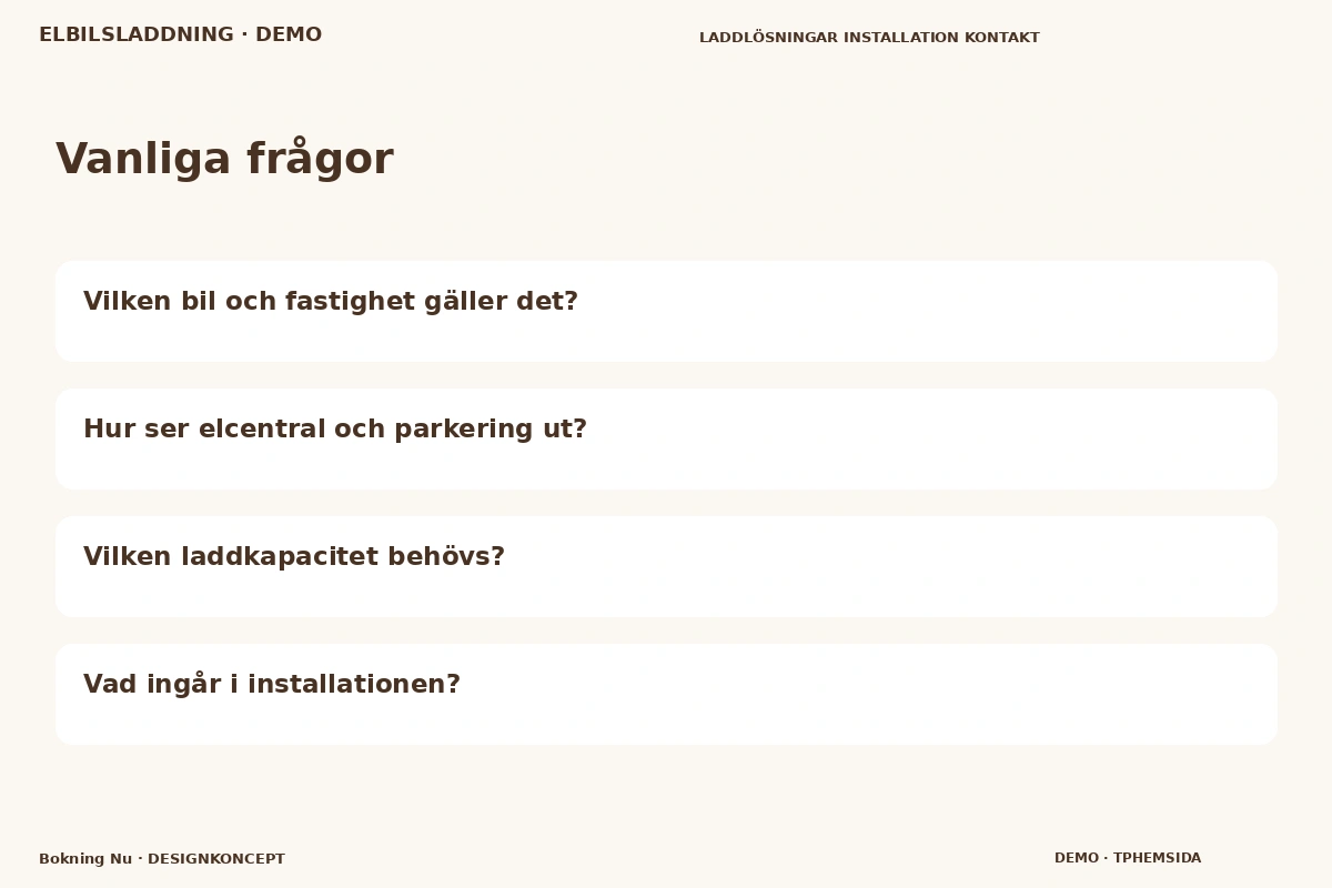 Bokning Nu – Vanliga frågor för elbilsladdning