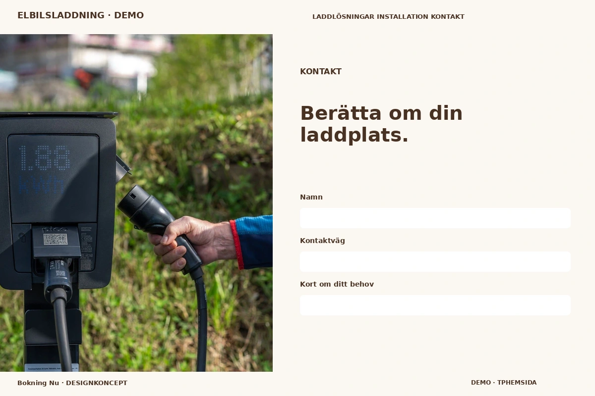 Bokning Nu – Kontakt för elbilsladdning