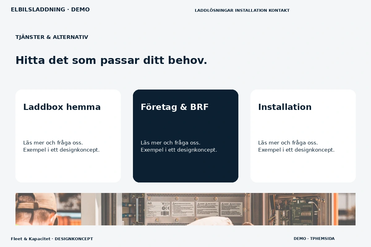 Fleet & Kapacitet – Tjänster & alternativ för elbilsladdning