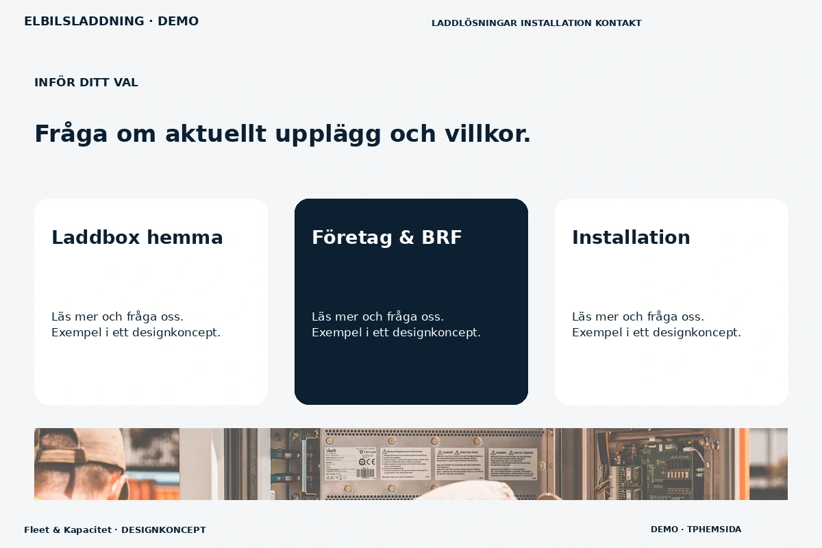 Fleet & Kapacitet – Alternativ & villkor för elbilsladdning
