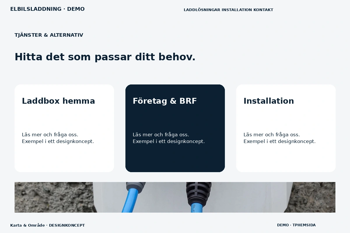 Karta & Område – Tjänster & alternativ för elbilsladdning