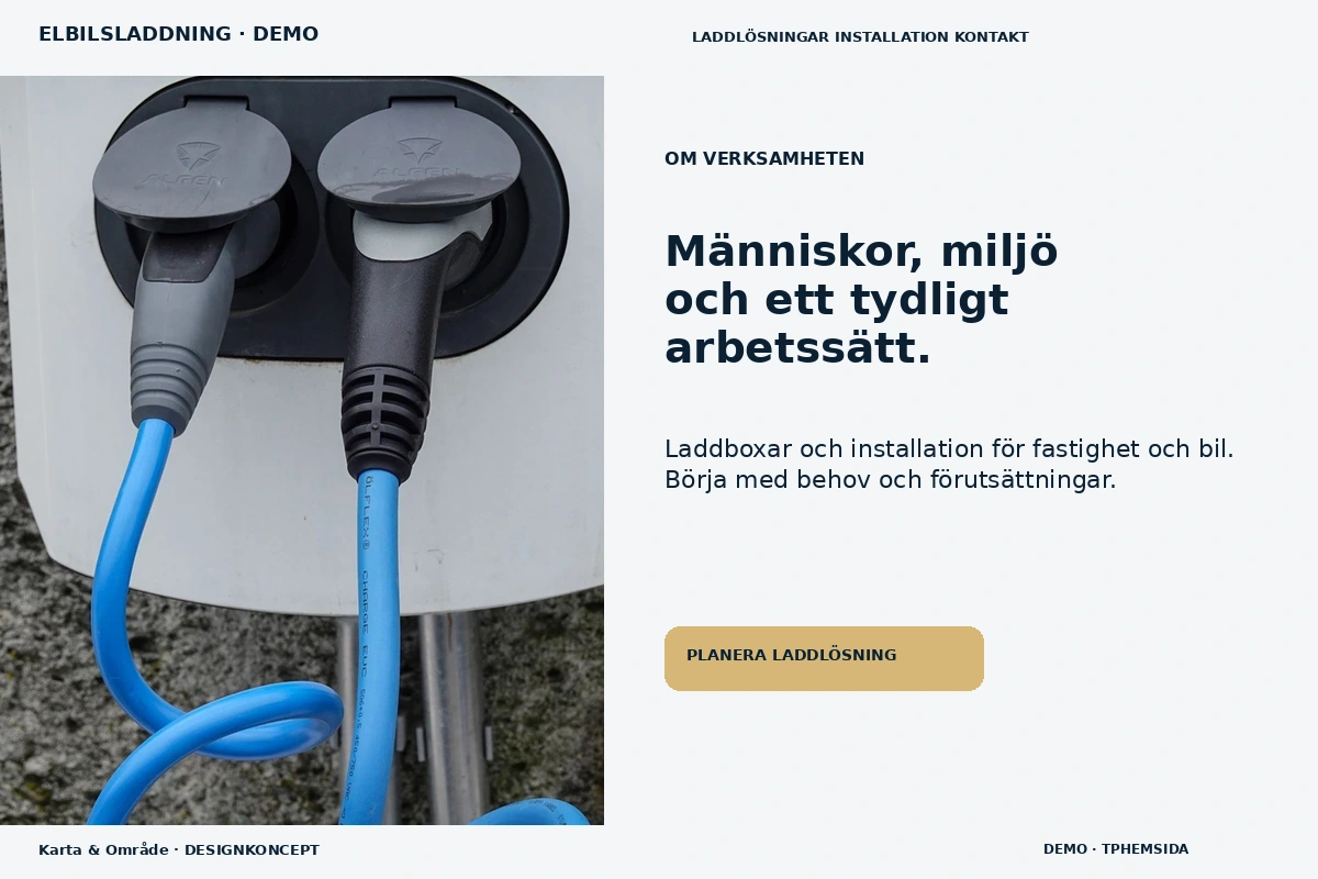 Karta & Område – Om verksamheten för elbilsladdning