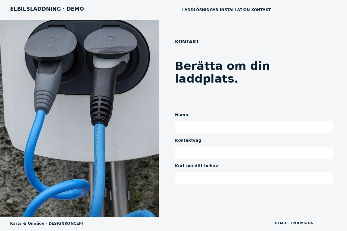 Karta & Område – Kontakt för elbilsladdning