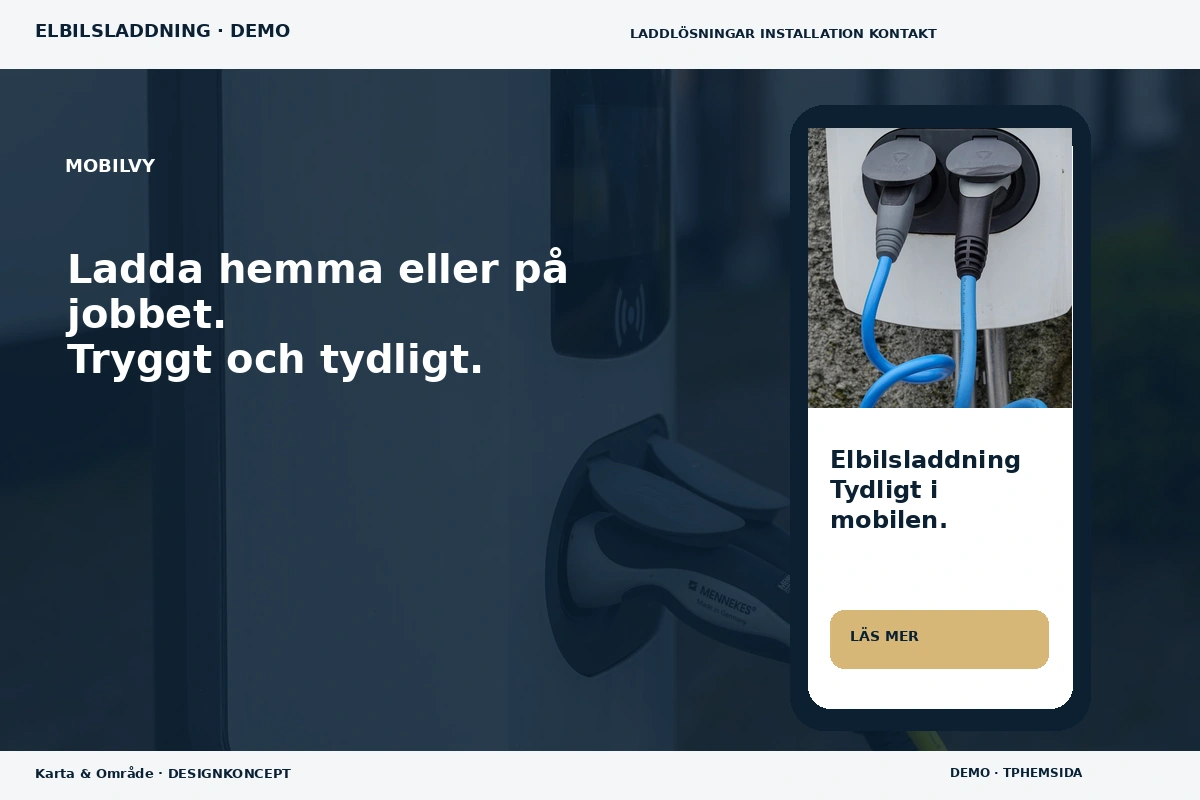 Karta & Område – Mobilvy för elbilsladdning