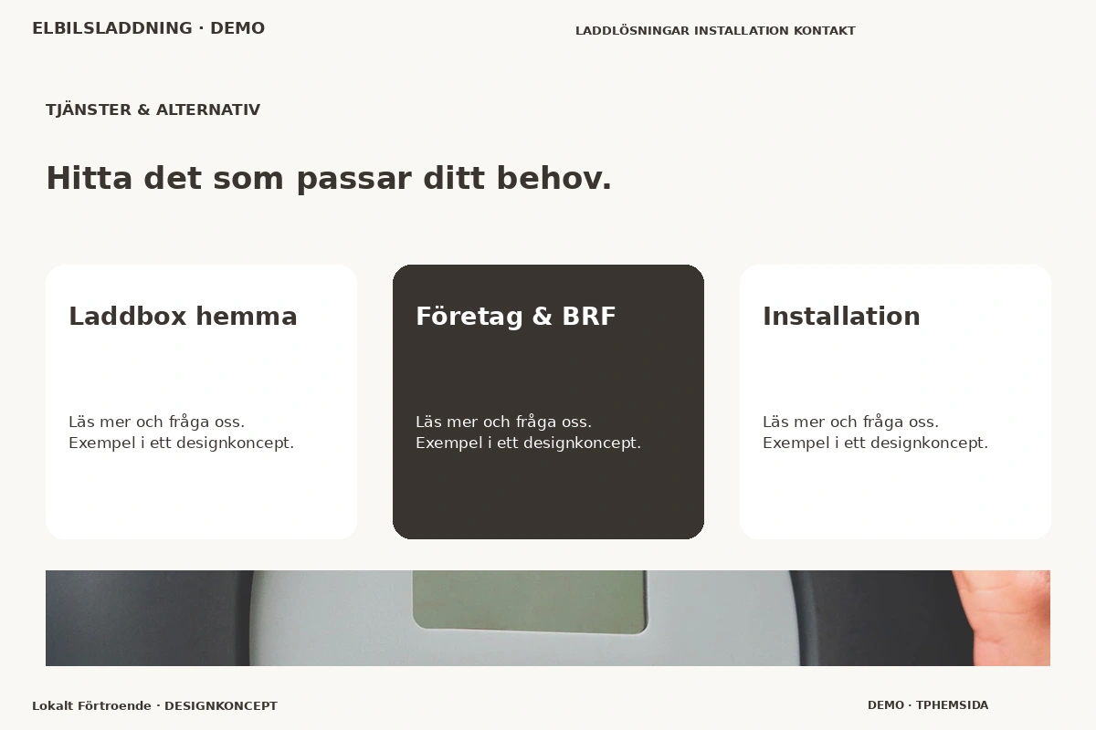 Lokalt Förtroende – Tjänster & alternativ för elbilsladdning