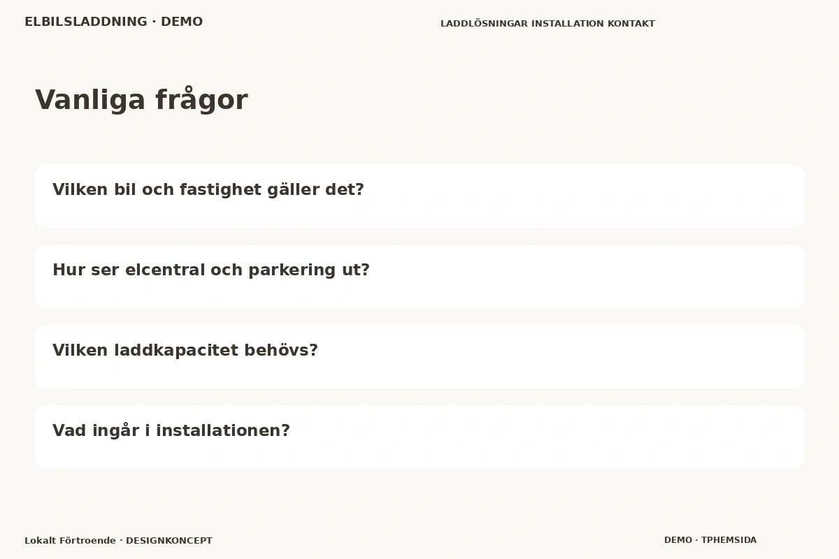 Lokalt Förtroende – Vanliga frågor för elbilsladdning