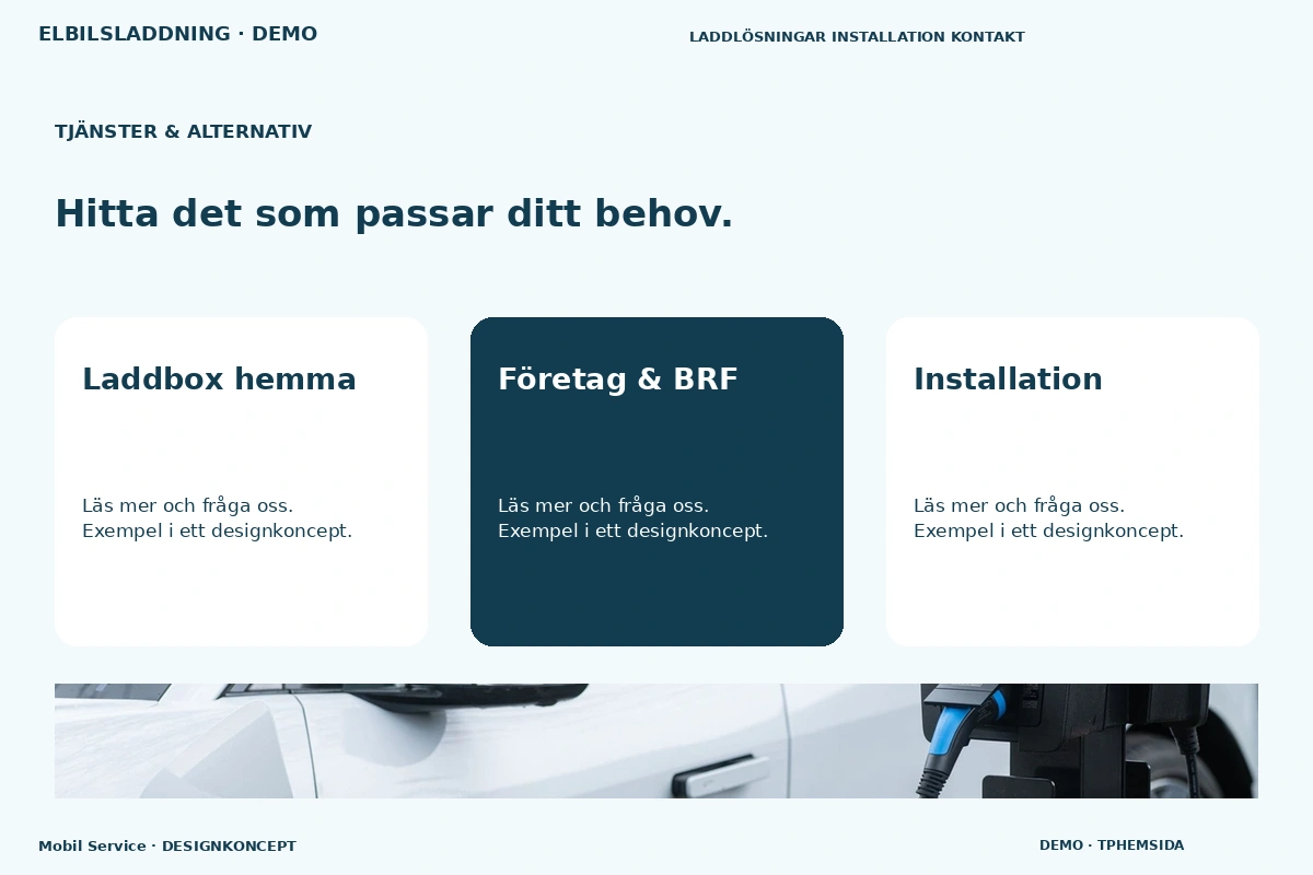 Mobil Service – Tjänster & alternativ för elbilsladdning