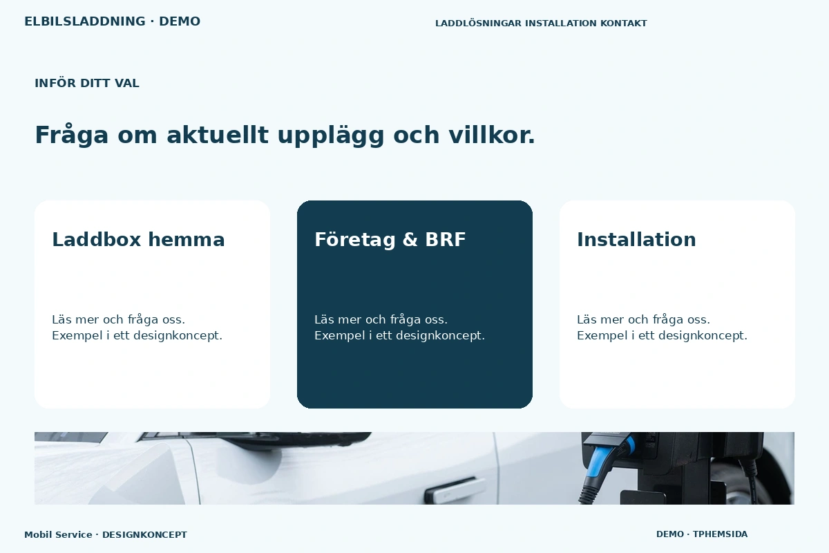 Mobil Service – Alternativ & villkor för elbilsladdning