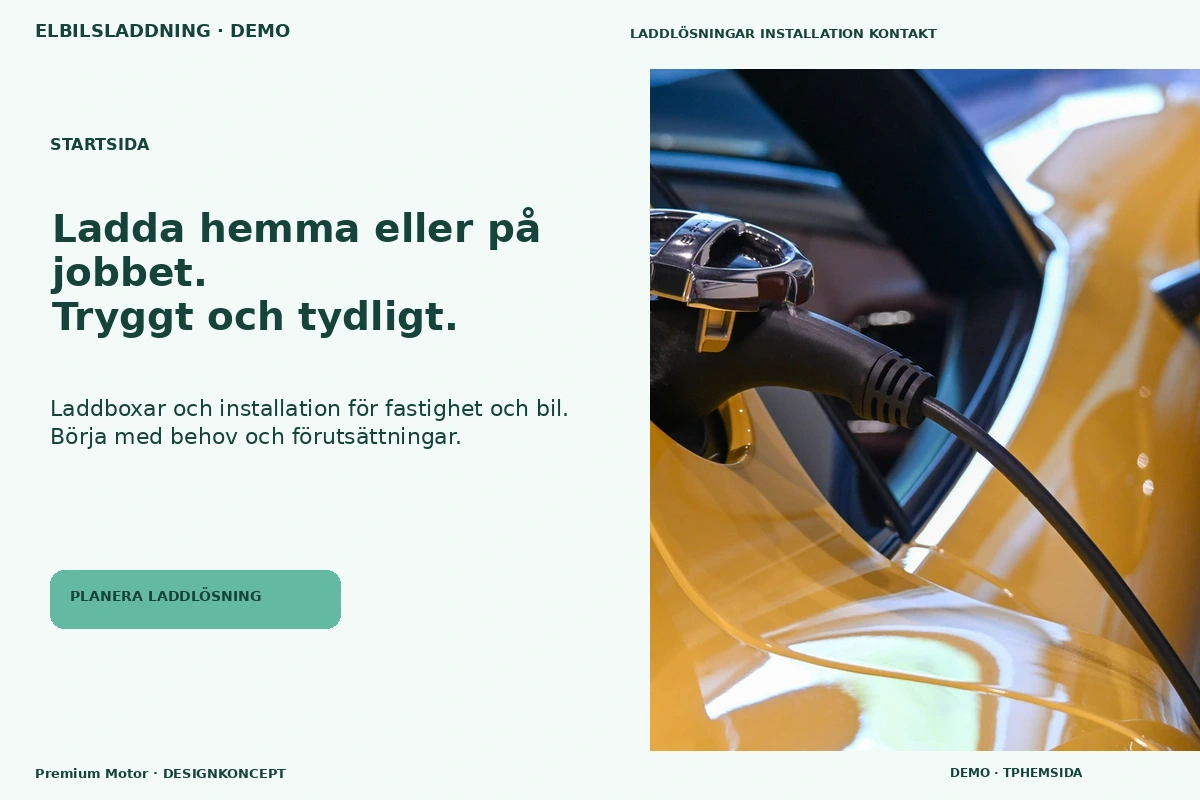 Premium Motor – Startsida för elbilsladdning
