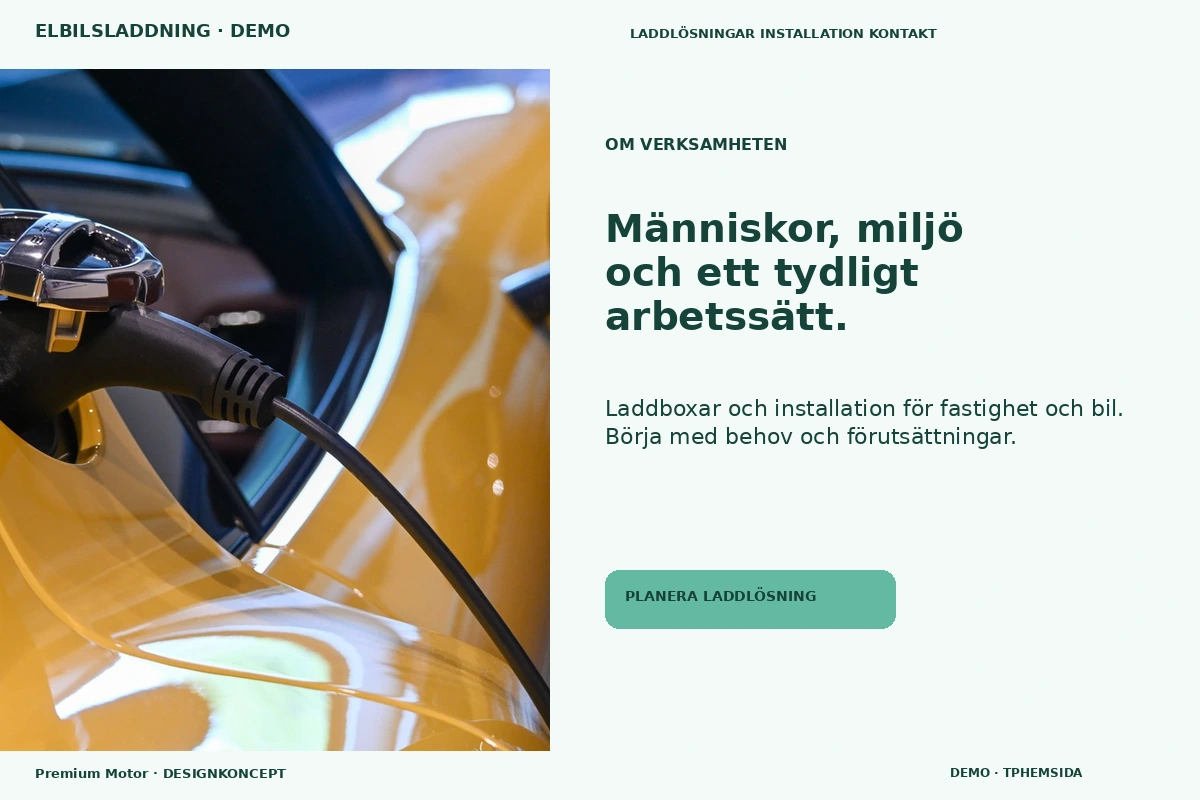Premium Motor – Om verksamheten för elbilsladdning