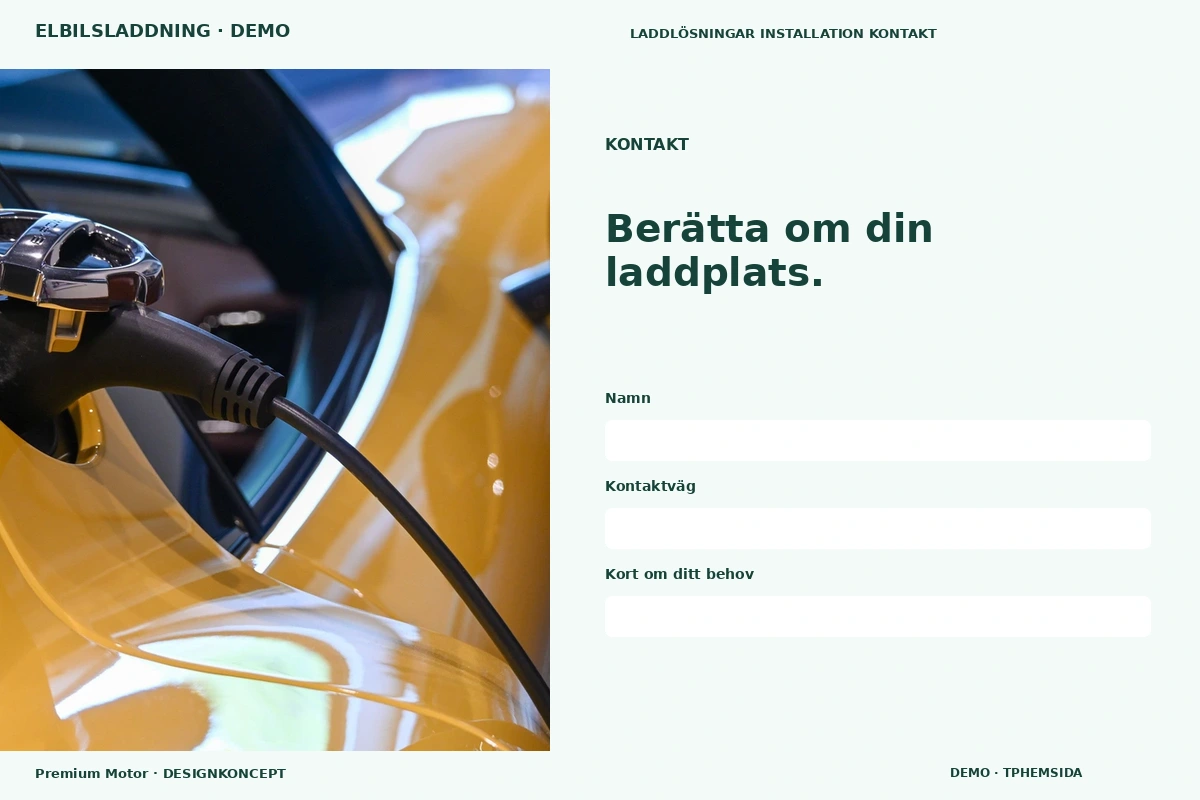 Premium Motor – Kontakt för elbilsladdning