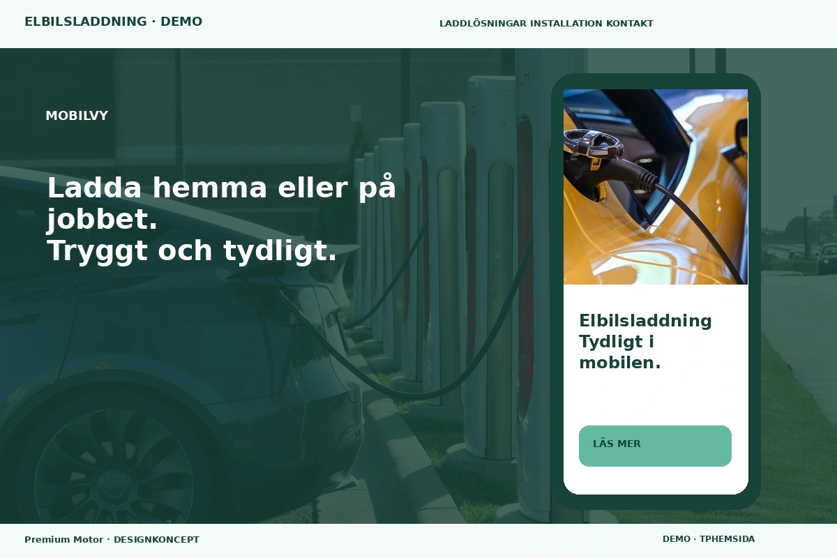 Premium Motor – Mobilvy för elbilsladdning