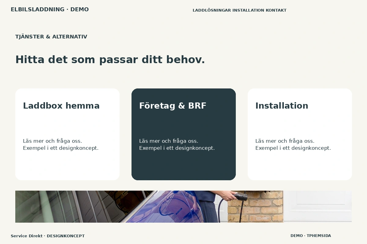 Service Direkt – Tjänster & alternativ för elbilsladdning