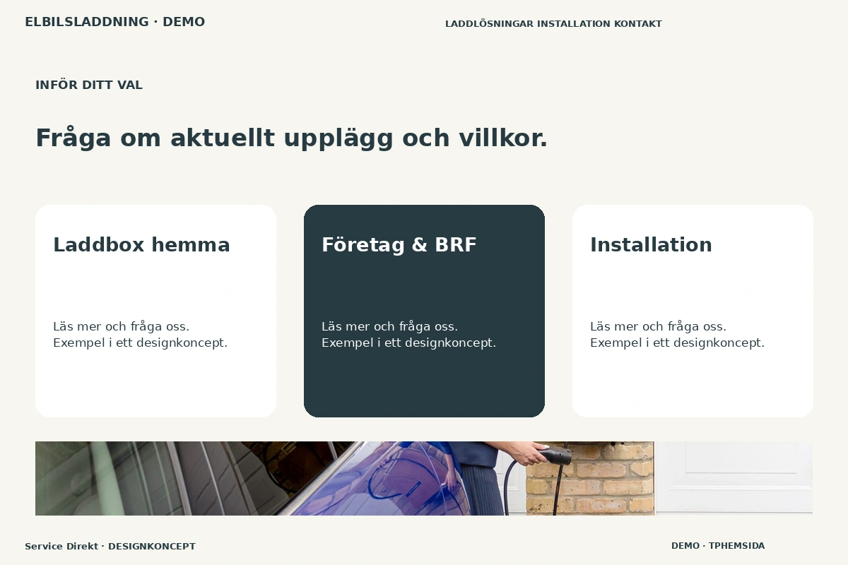 Service Direkt – Alternativ & villkor för elbilsladdning