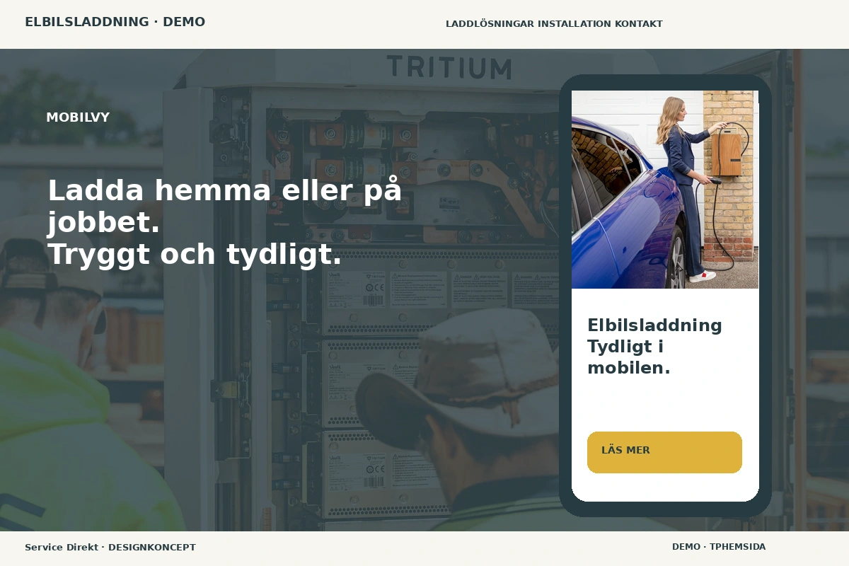 Service Direkt – Mobilvy för elbilsladdning