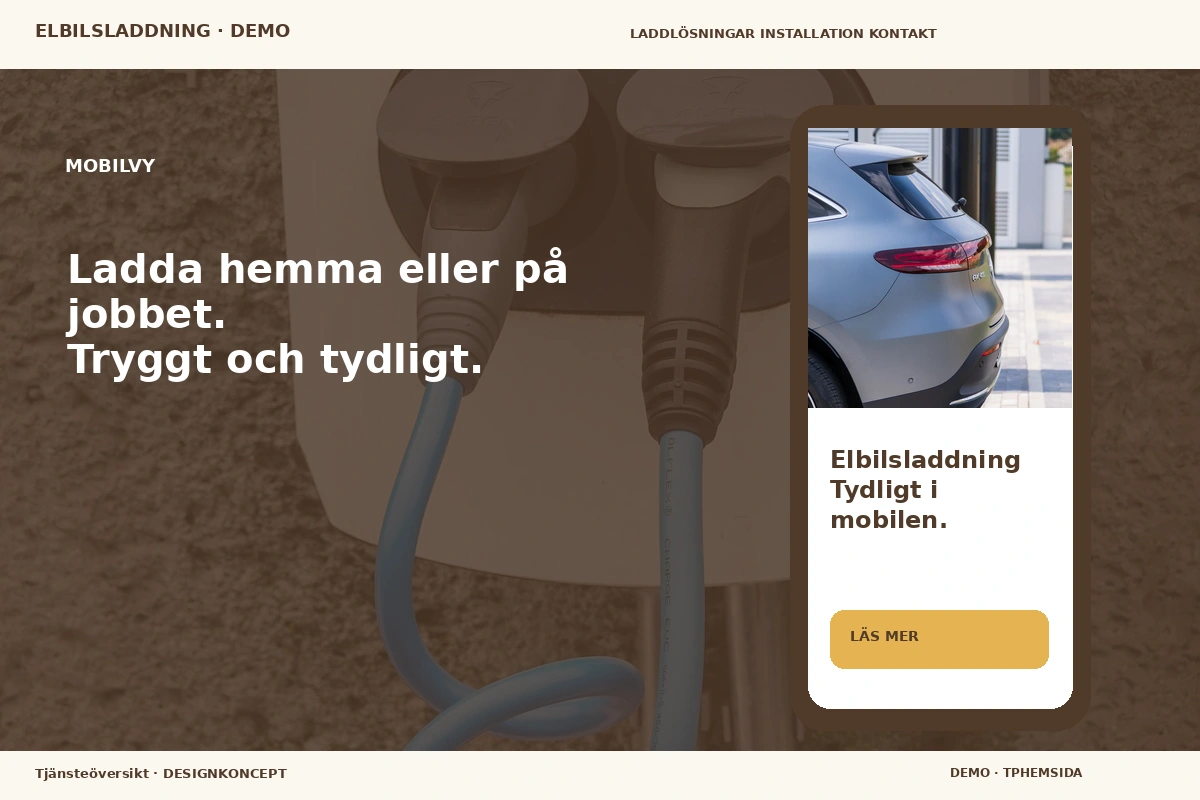Tjänsteöversikt – Mobilvy för elbilsladdning