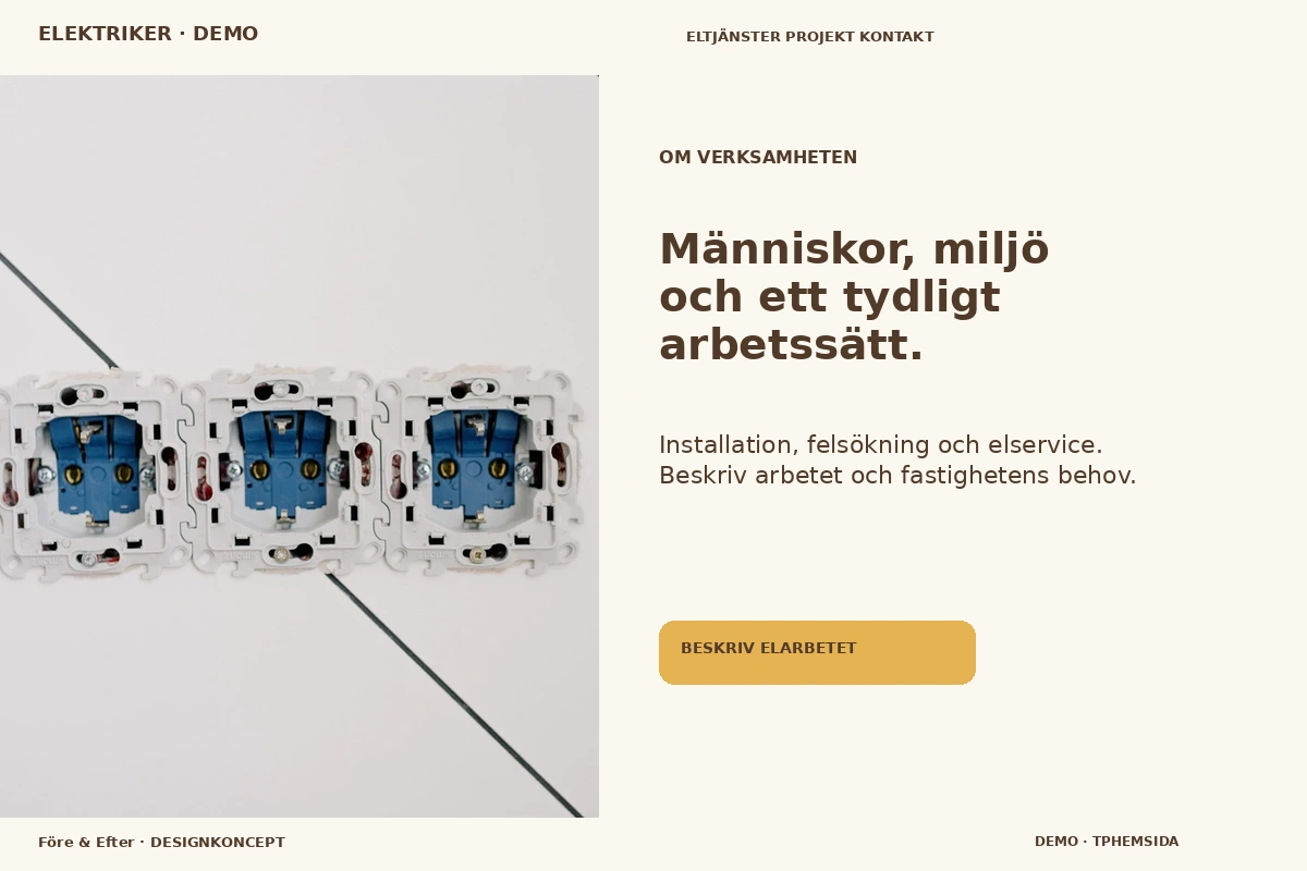 Före & Efter – Om verksamheten för elektriker
