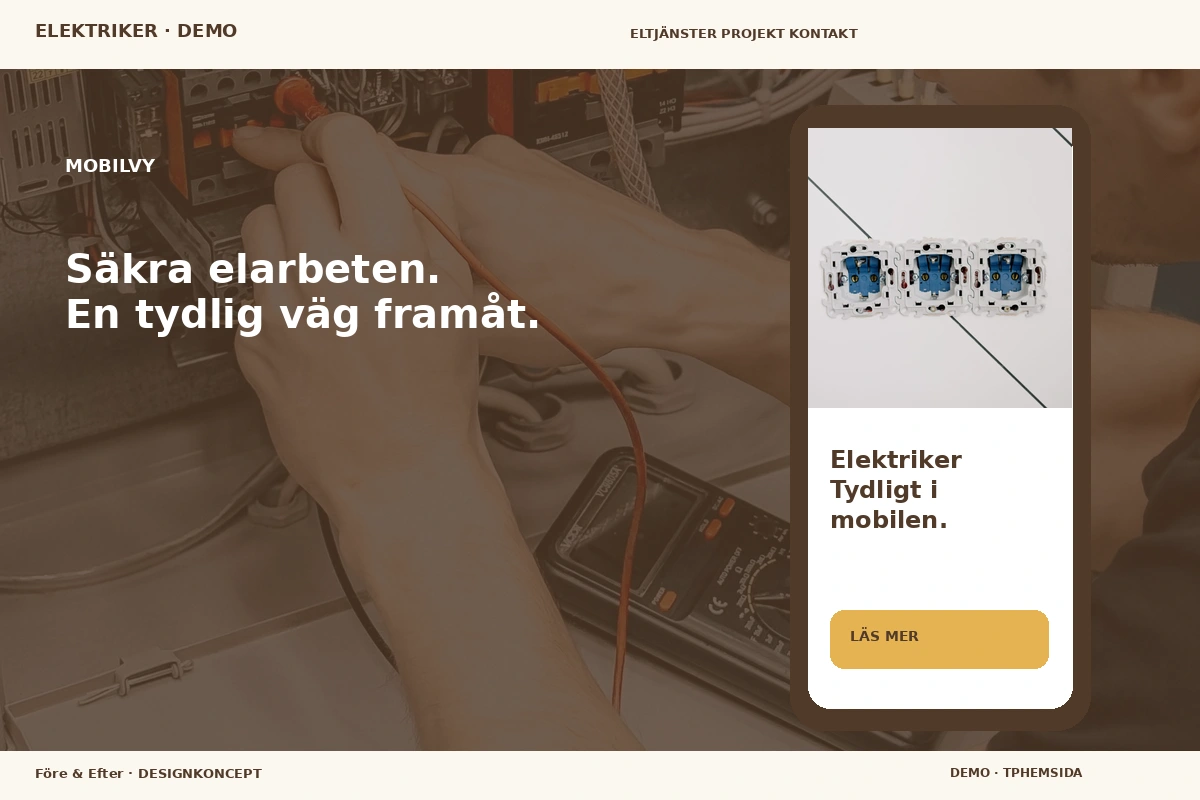 Före & Efter – Mobilvy för elektriker