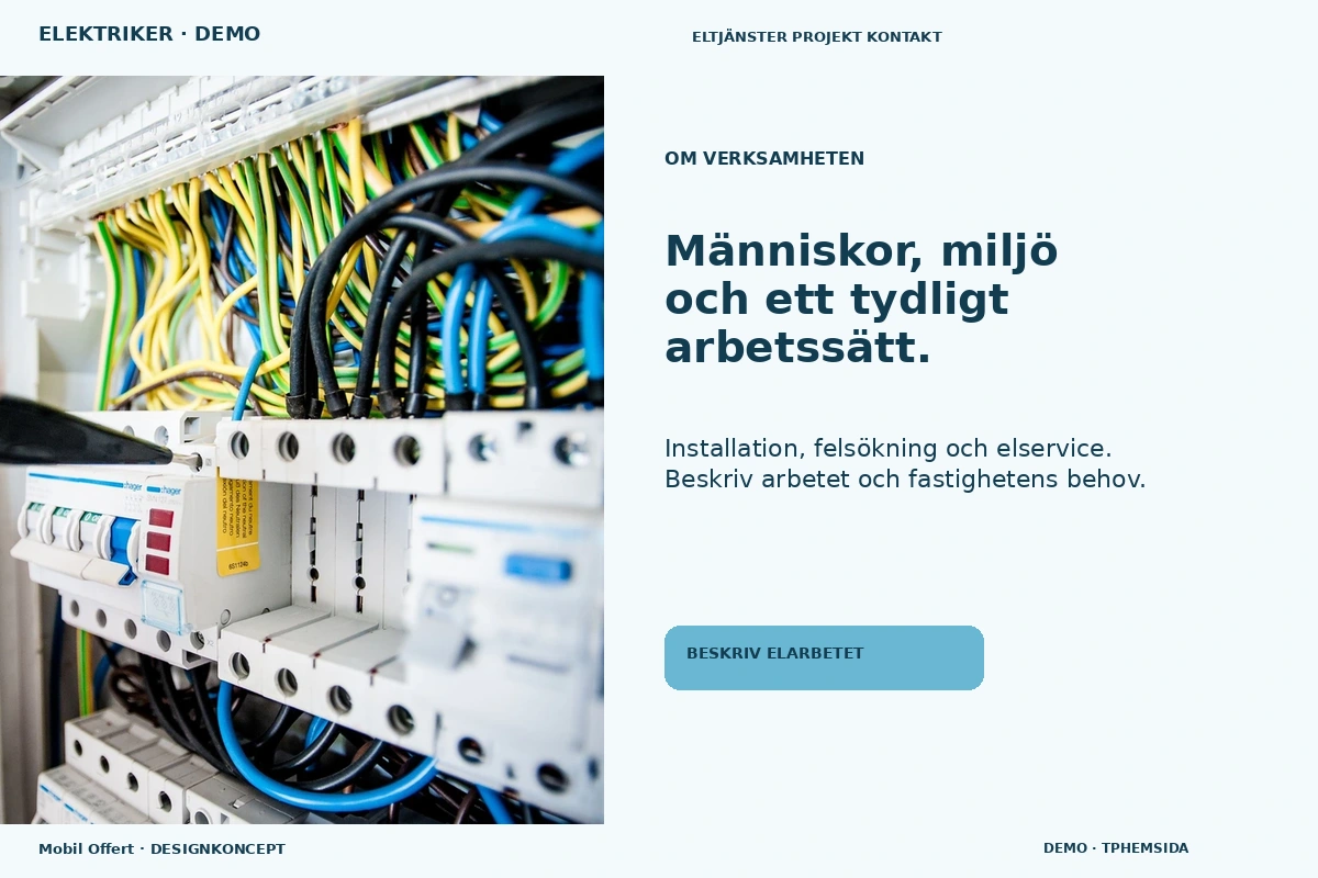 Mobil Offert – Om verksamheten för elektriker