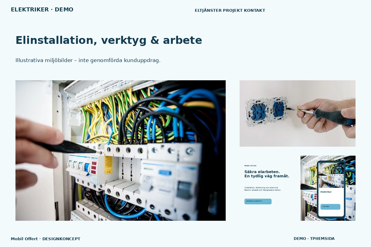 Mobil Offert – Elinstallation, verktyg & arbete för elektriker