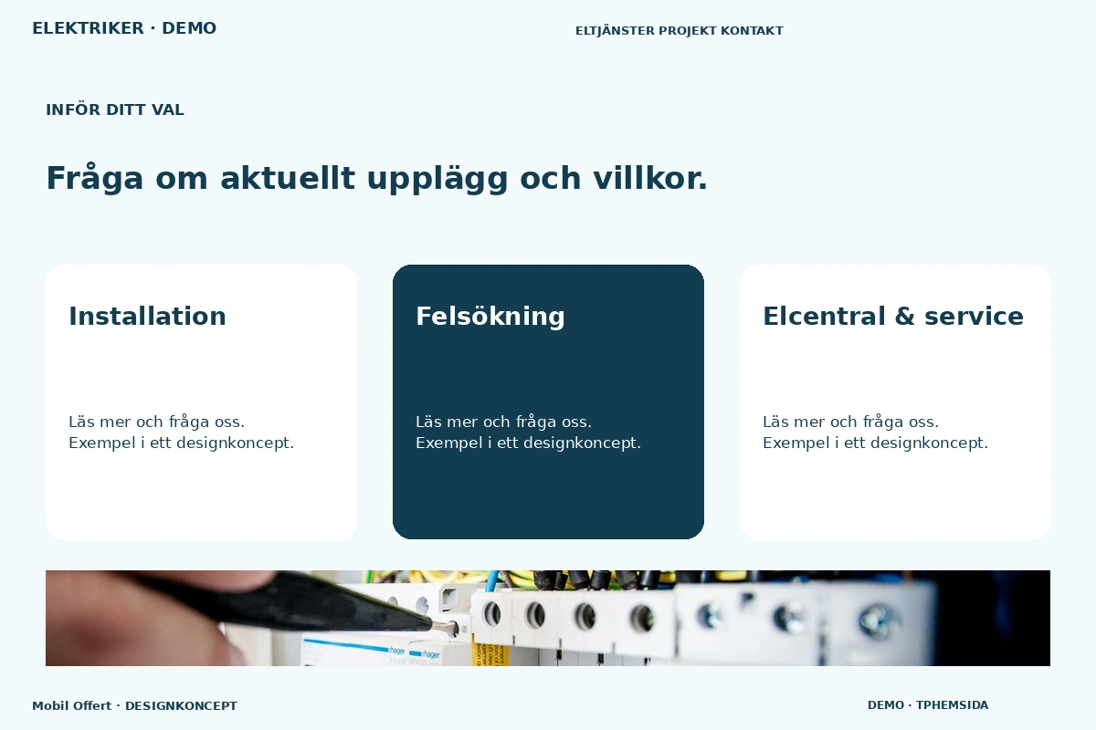 Mobil Offert – Alternativ & villkor för elektriker