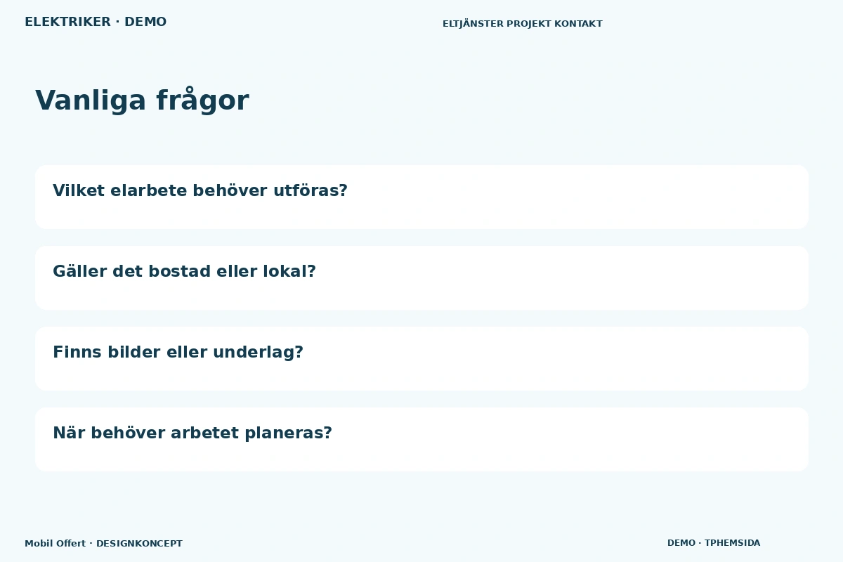 Mobil Offert – Vanliga frågor för elektriker