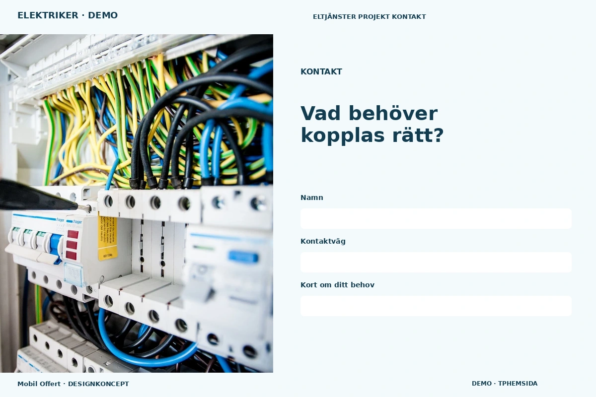 Mobil Offert – Kontakt för elektriker