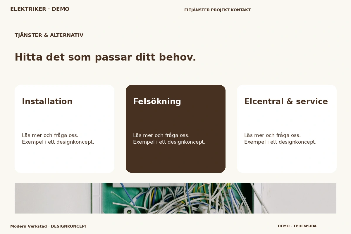 Modern Verkstad – Tjänster & alternativ för elektriker