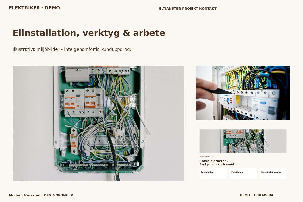 Modern Verkstad – Elinstallation, verktyg & arbete för elektriker