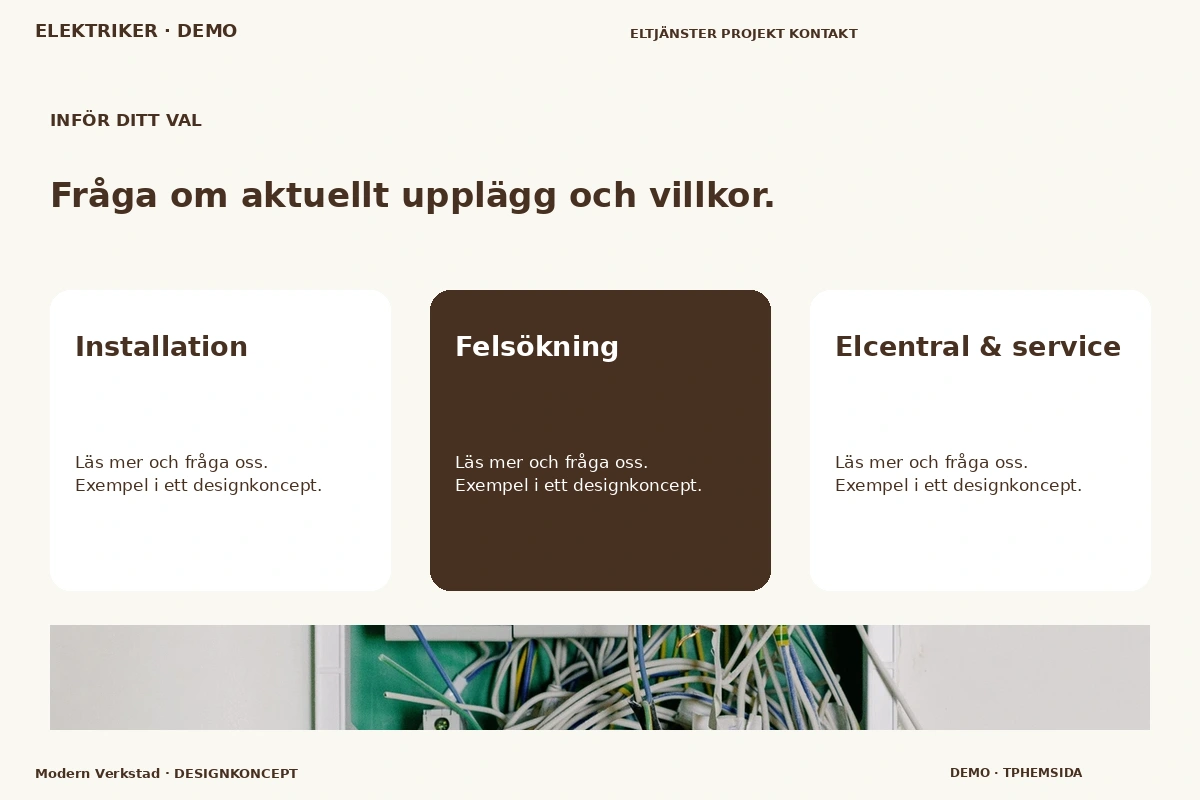 Modern Verkstad – Alternativ & villkor för elektriker