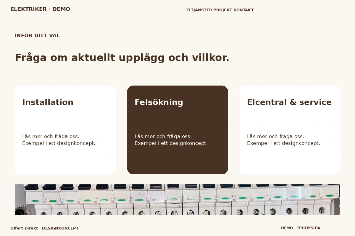 Offert Direkt – Alternativ & villkor för elektriker