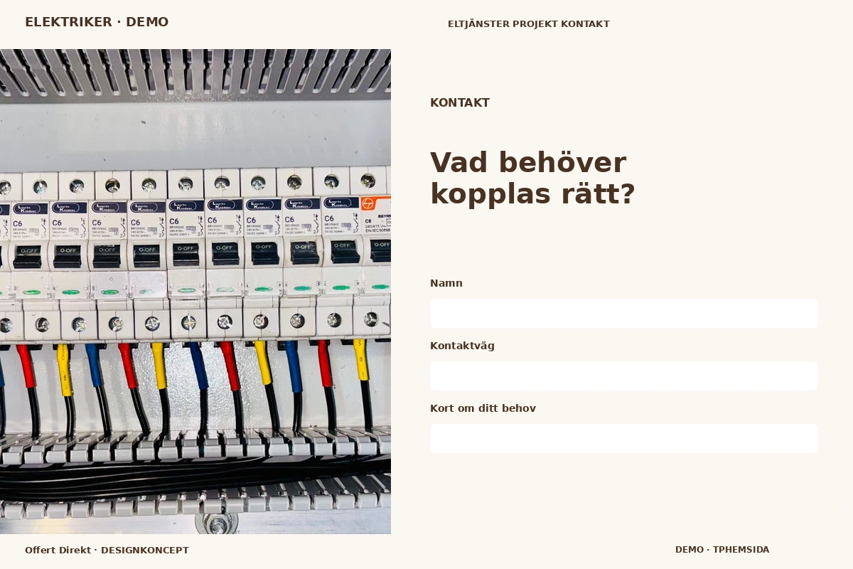 Offert Direkt – Kontakt för elektriker