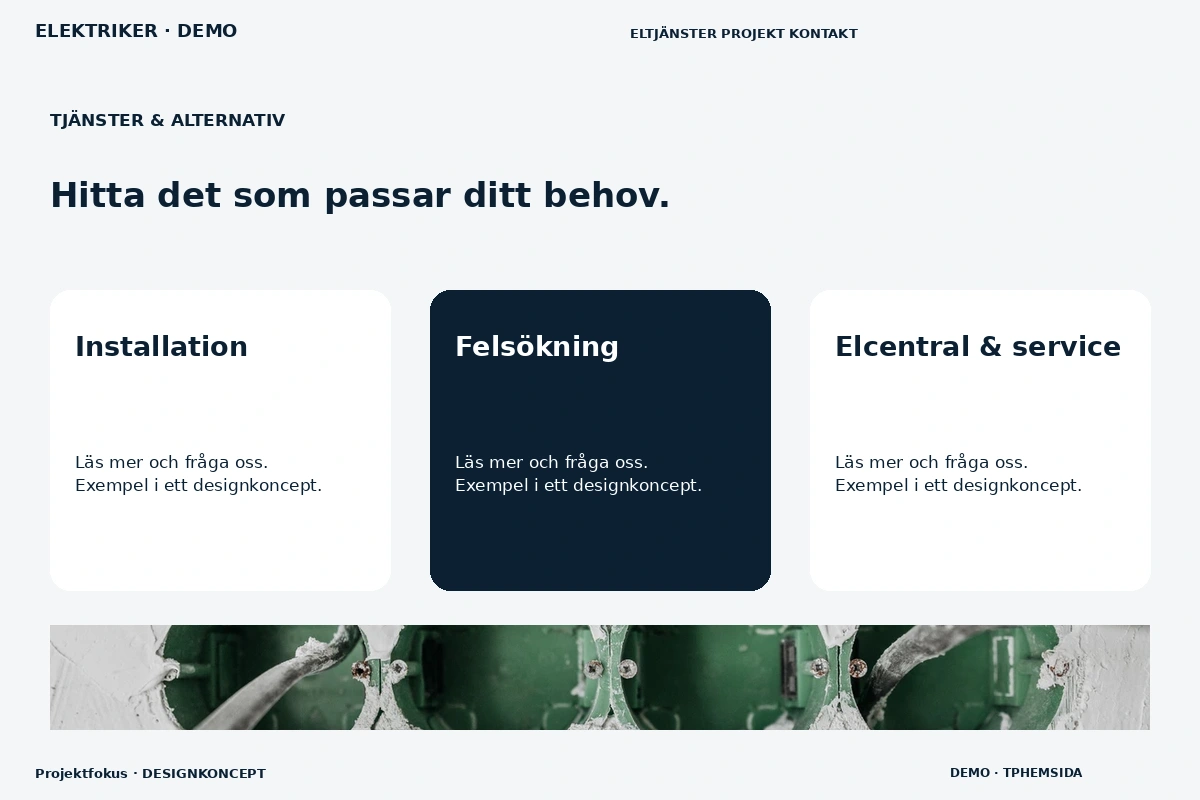 Projektfokus – Tjänster & alternativ för elektriker
