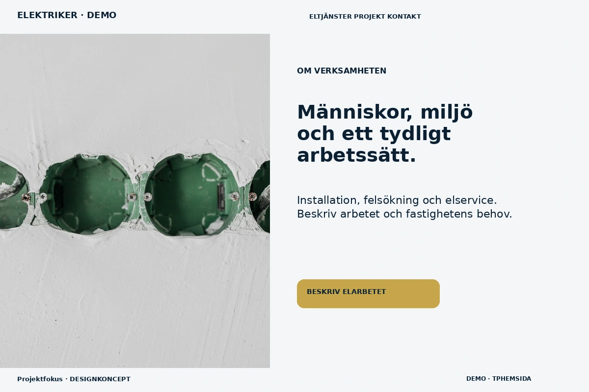 Projektfokus – Om verksamheten för elektriker
