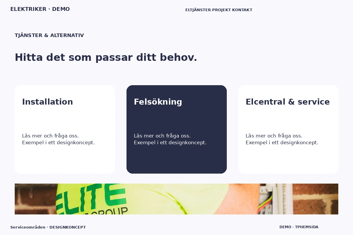 Serviceområden – Tjänster & alternativ för elektriker