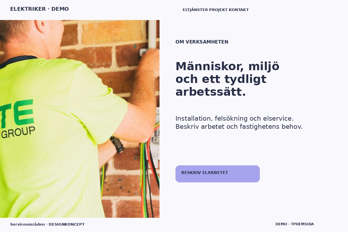 Serviceområden – Om verksamheten för elektriker