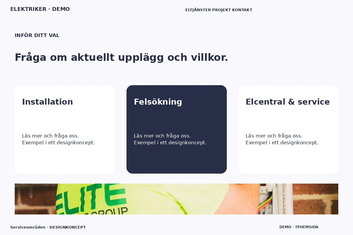 Serviceområden – Alternativ & villkor för elektriker